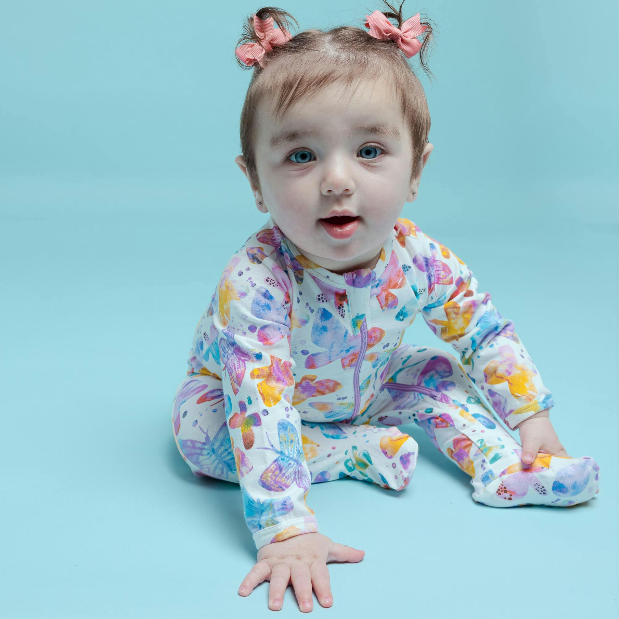 Zipped Long Sleeve Footed Onesie