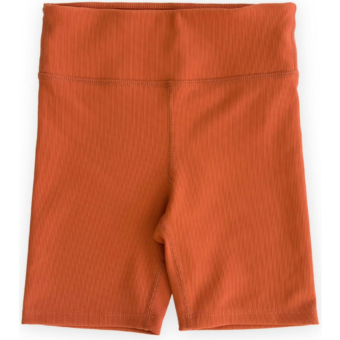 Ribbed Cycle Shorts, Orange