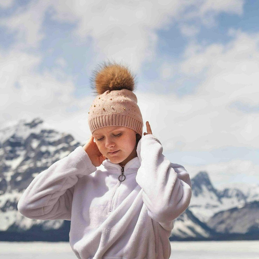 Pearl Studded Wool Hat (Snap On Pom Sold Separately)