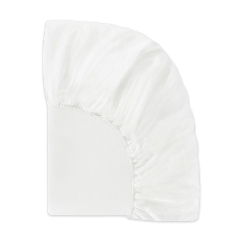 All-Stages Midi Crib Sheet in GOTS Certified Organic Brushed Cotton in Bright White