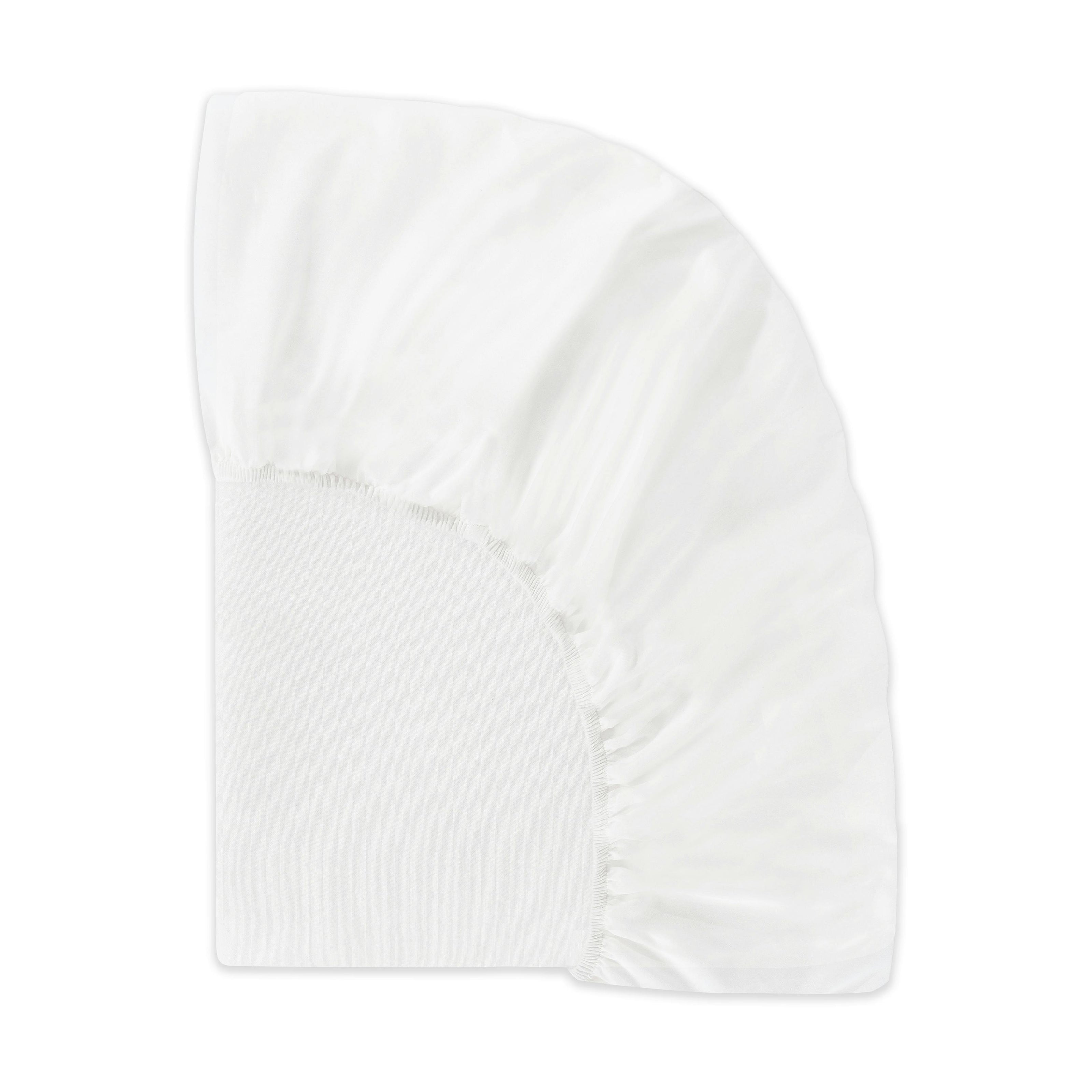 All-Stages Midi Crib Sheet in GOTS Certified Organic Brushed Cotton in Bright White