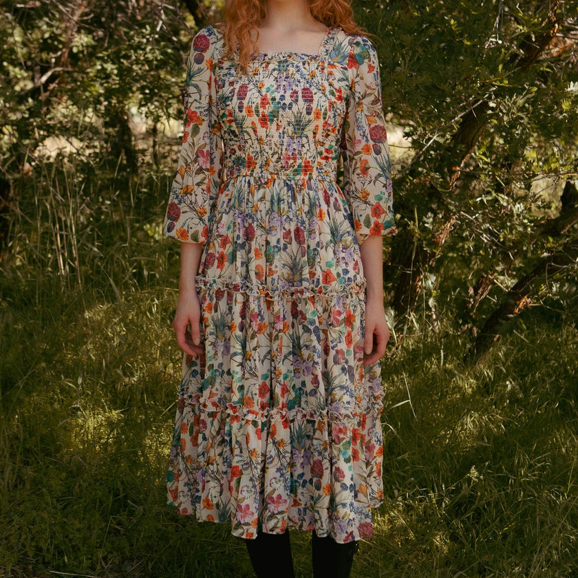 Selena Dress in Watercolor Floral
