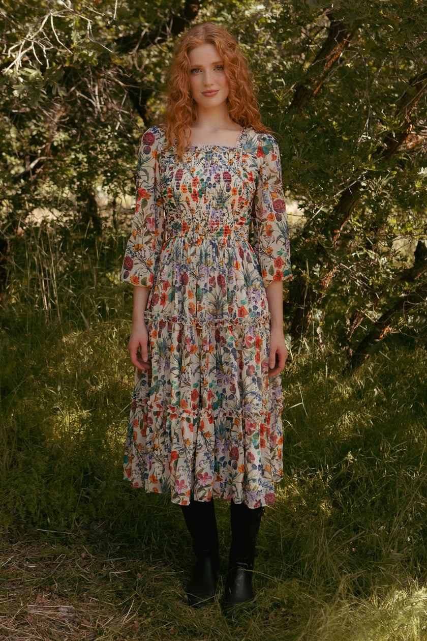 Selena Dress in Watercolor Floral