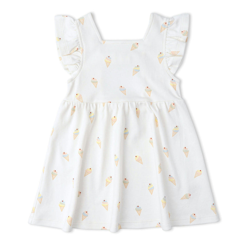 Organic Cutout Back Dress - Ice Cream