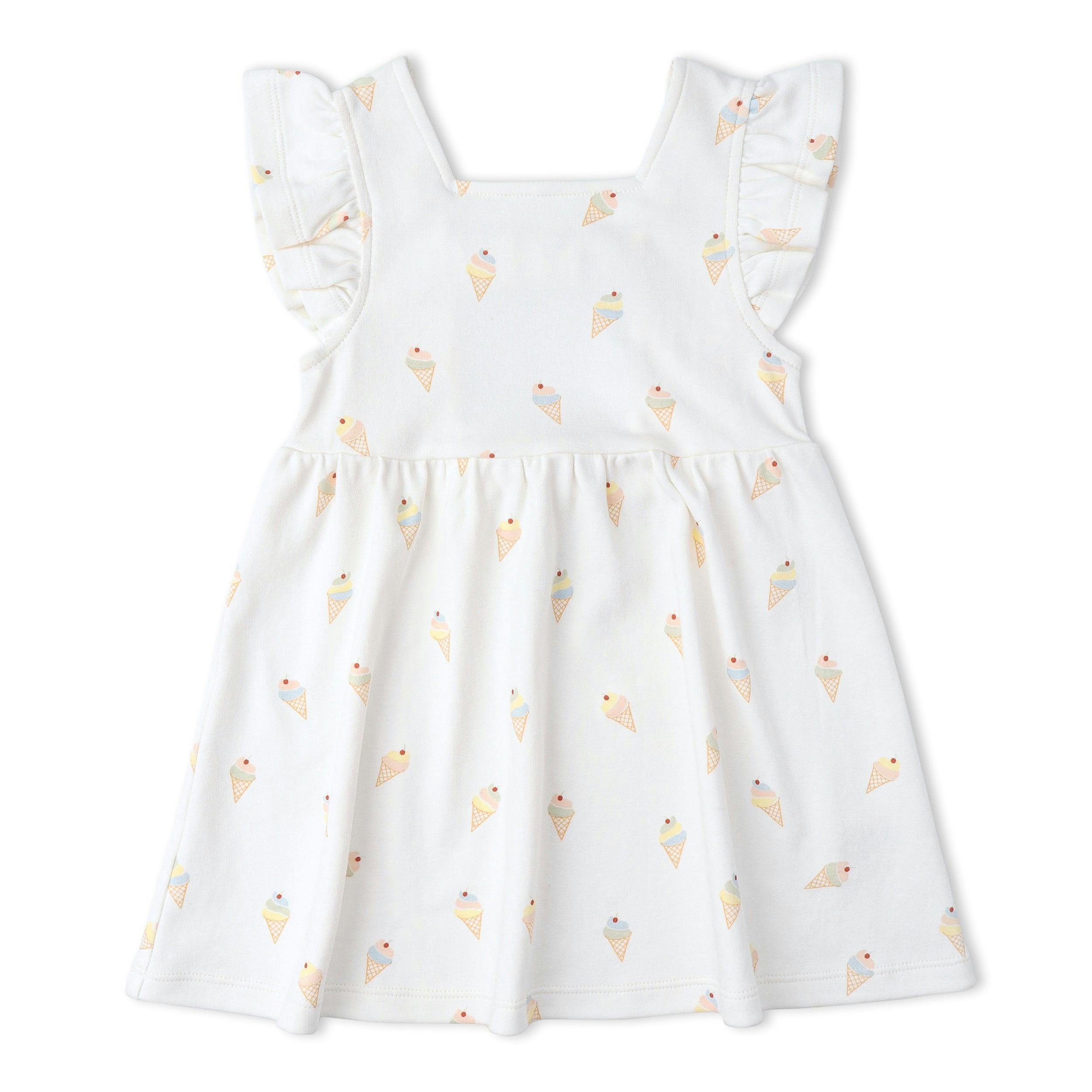 Organic Cutout Back Dress - Ice Cream