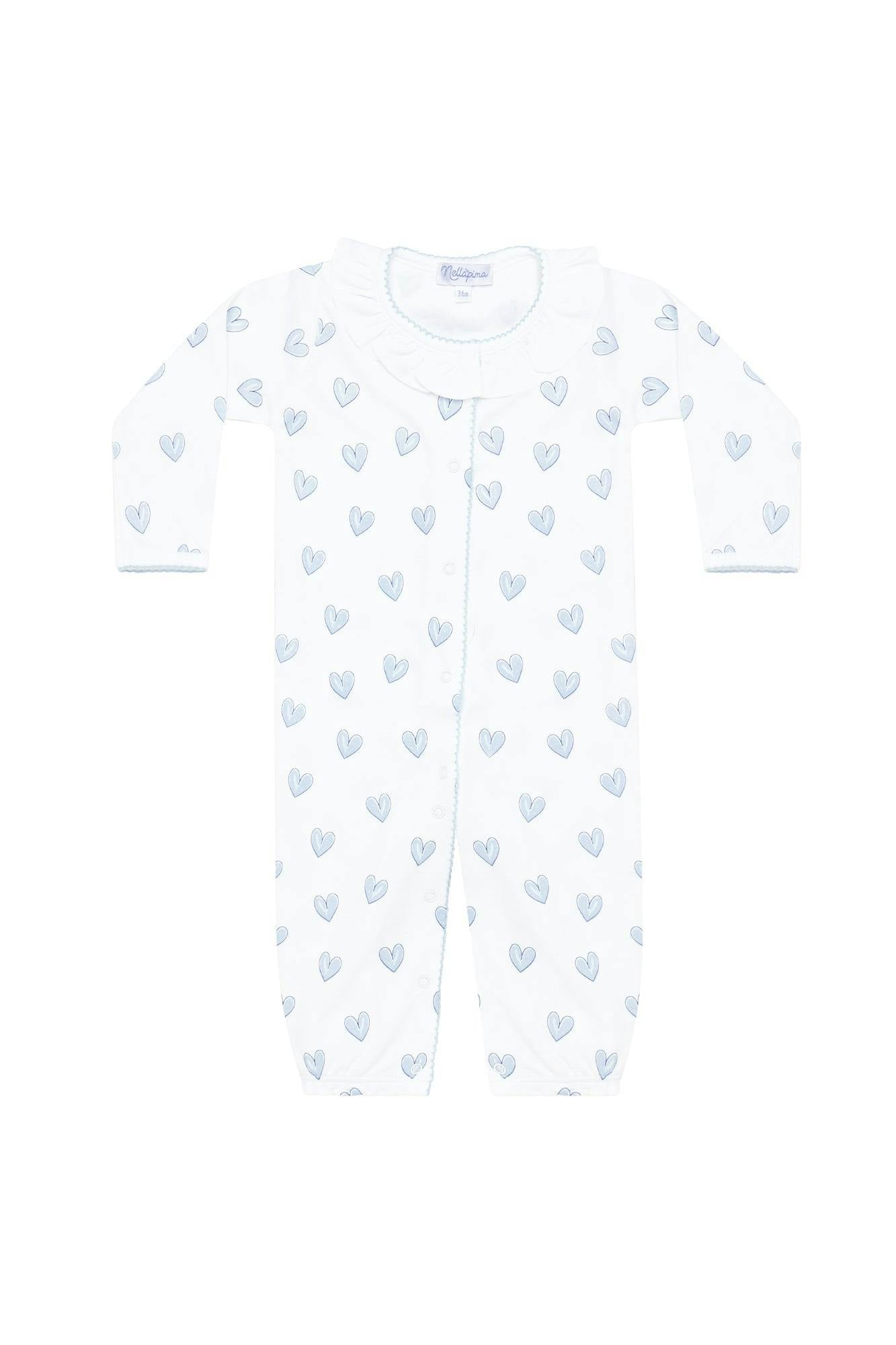 Blue Heart Print Converter Gown