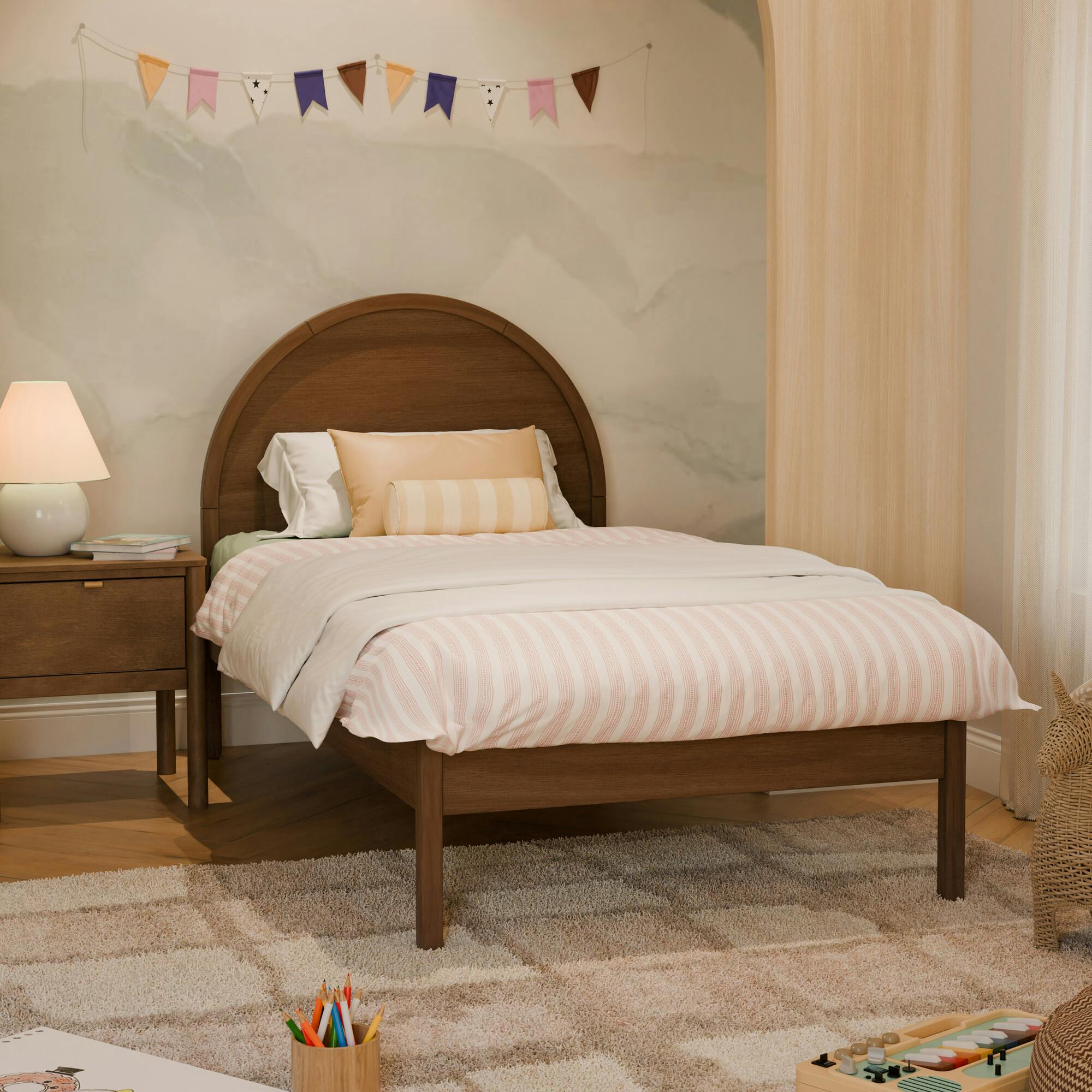 Bondi Twin Bed in Natural Walnut