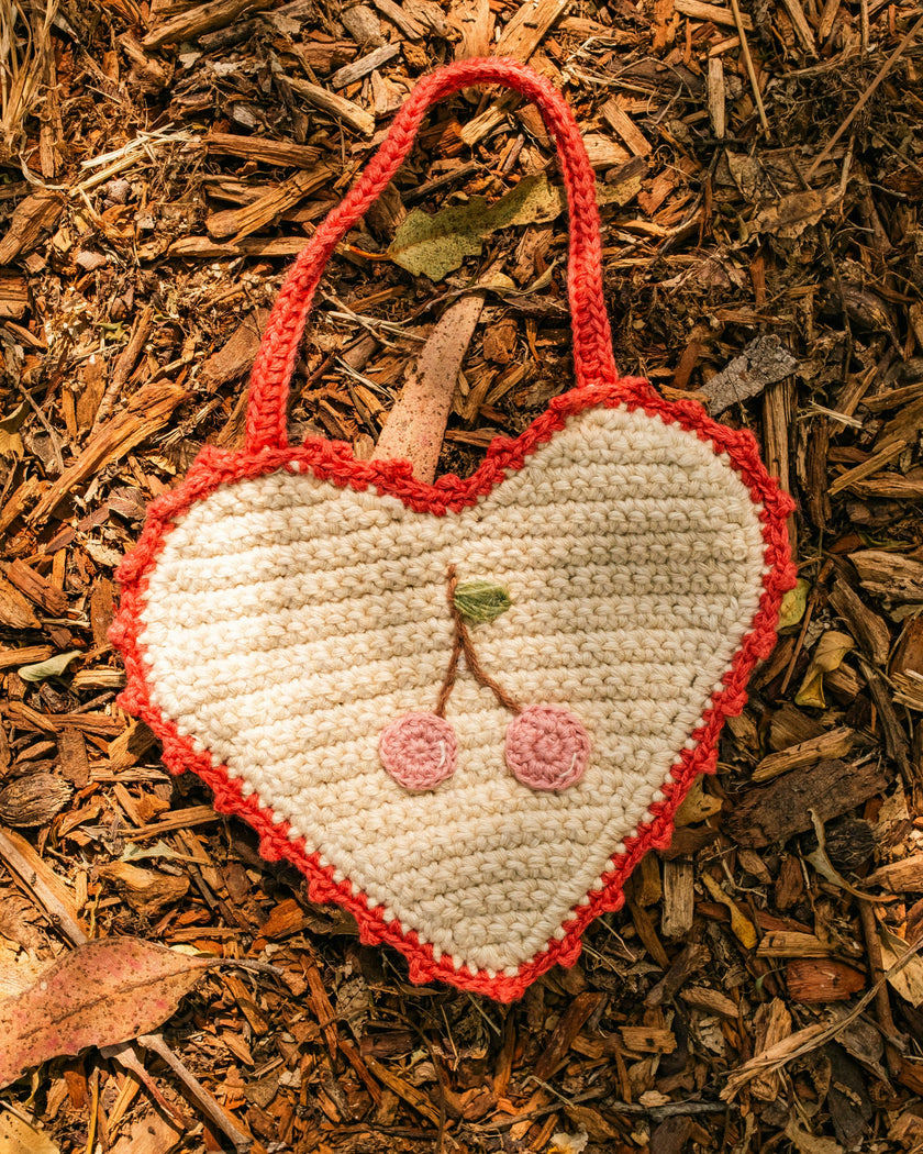 Crochet Purse in Cherry Bloom