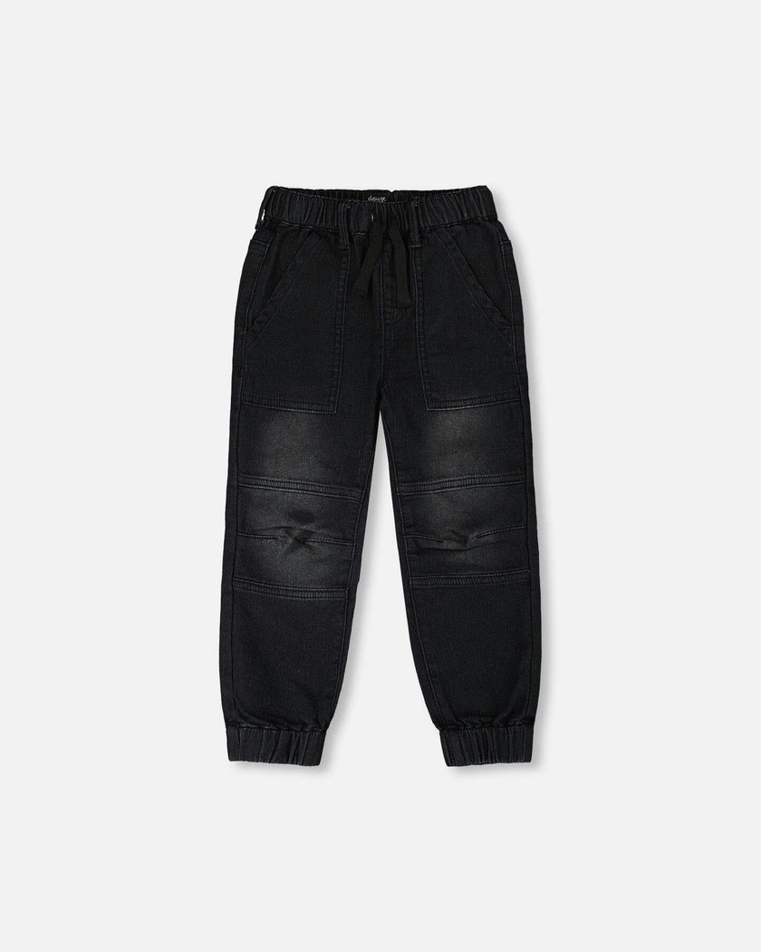 Stretch French Terry Denim Jogger Grey