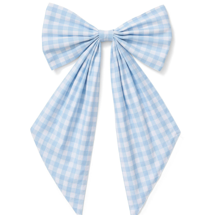 Wreath Bow in Light Blue Gingham