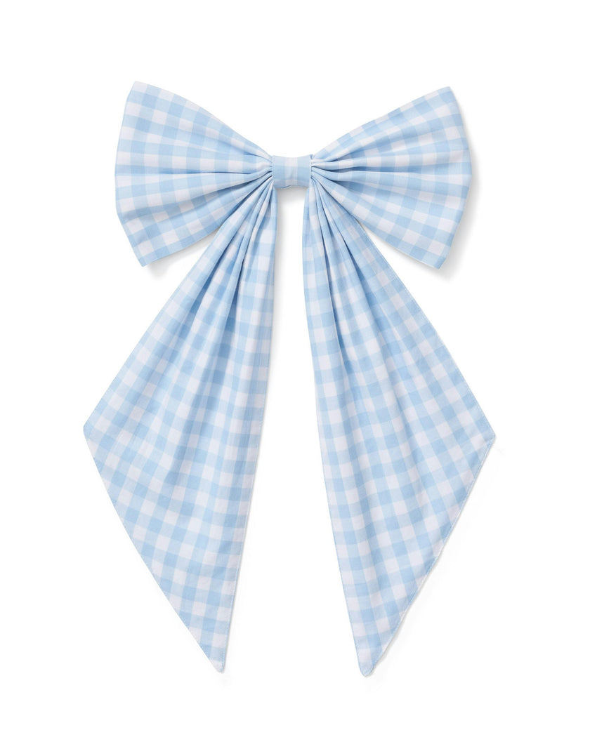 Wreath Bow in Light Blue Gingham