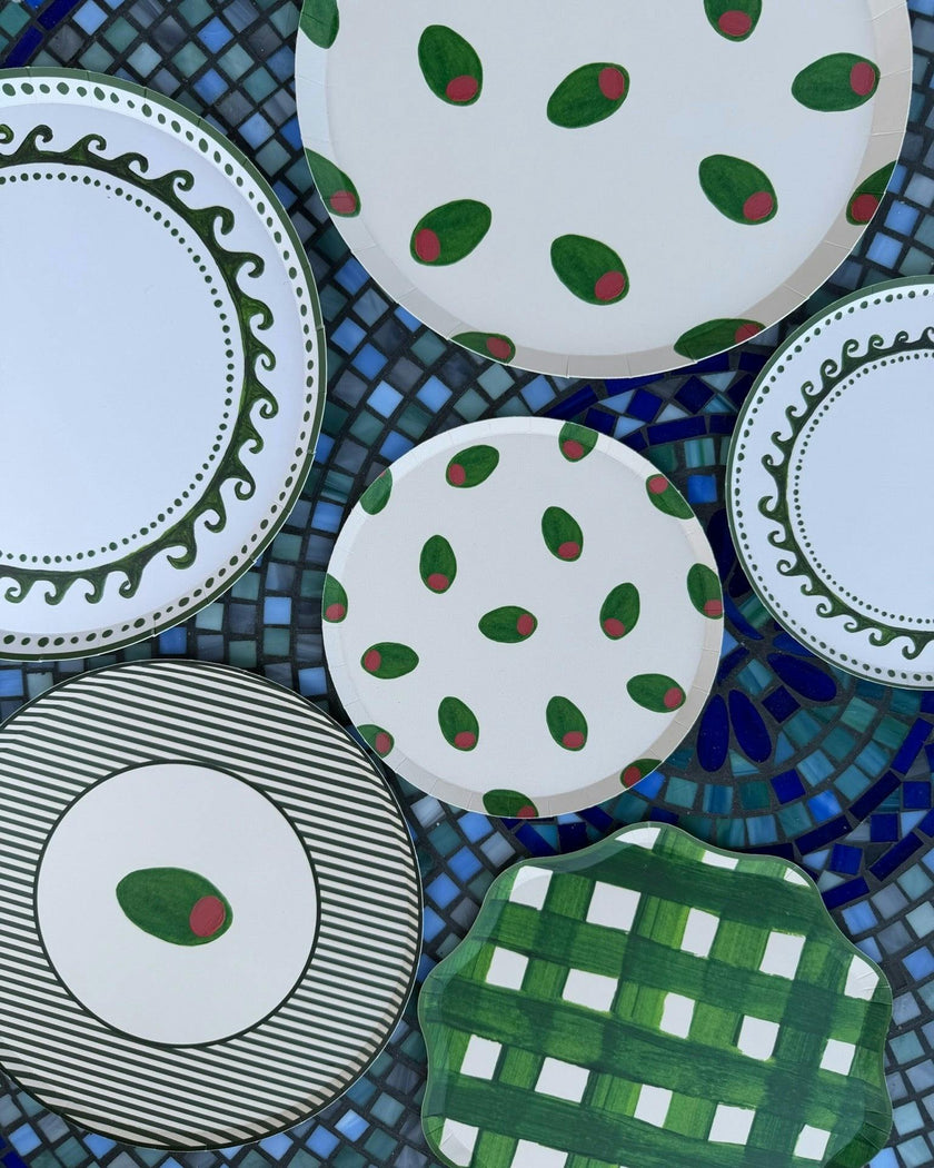 Nightcap Appetizer Plate Set - Green Olive