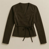 Suede Wrap Top