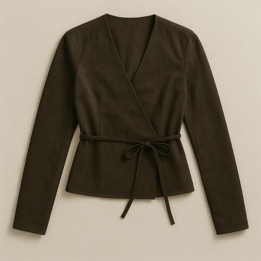 Suede Wrap Top