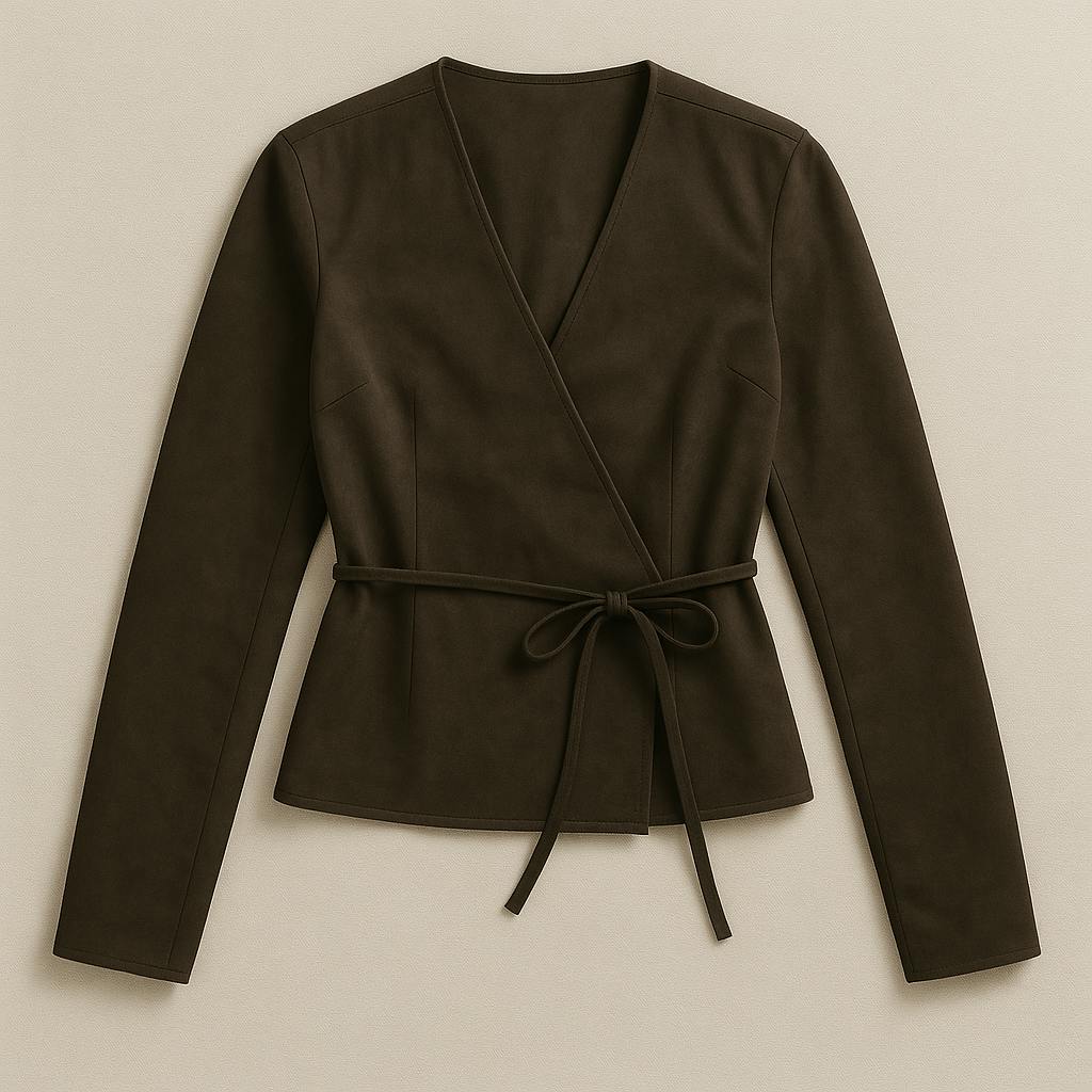 Suede Wrap Top