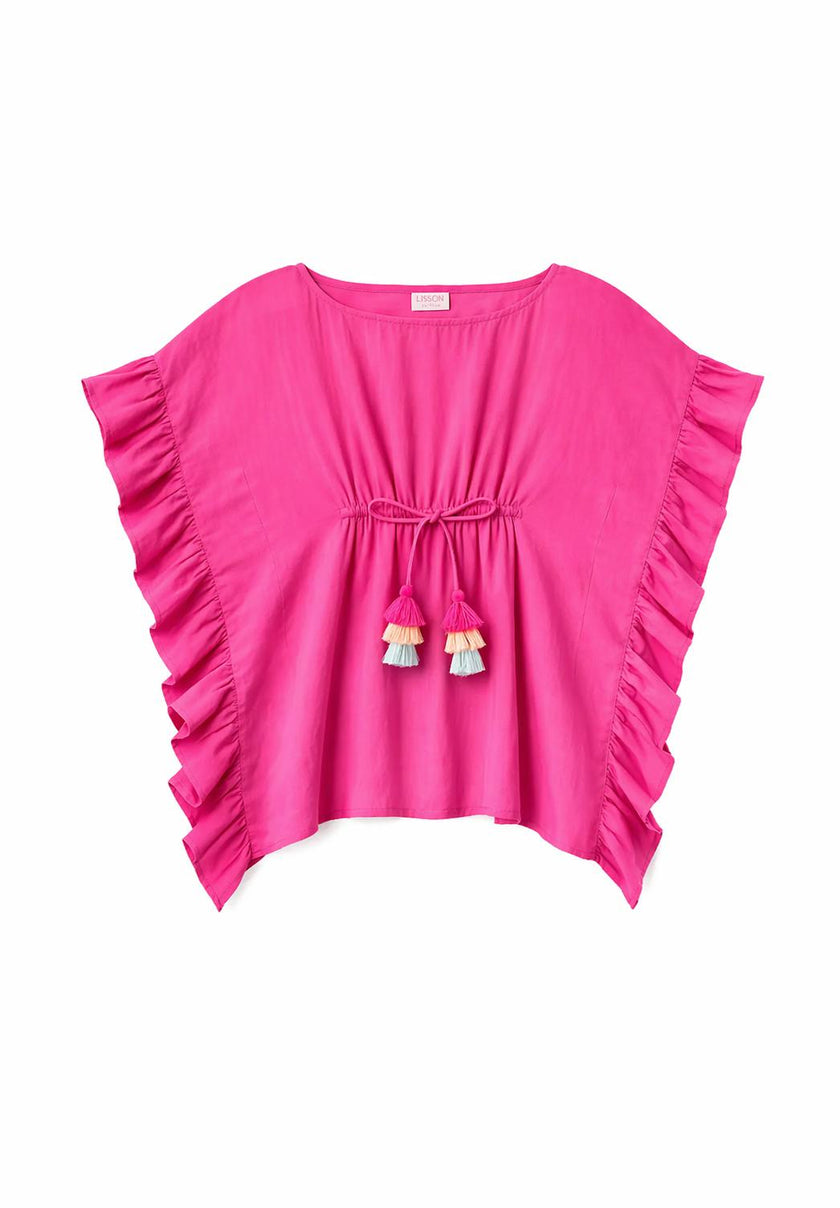 Girl's Tassel Kaftan, Hot Pink | LEA
