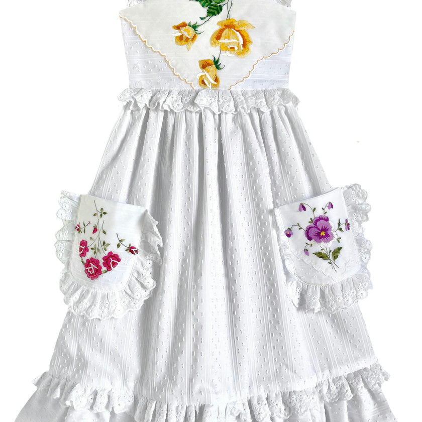 10y Heirloom Handkerchief Dress - Golden Roses