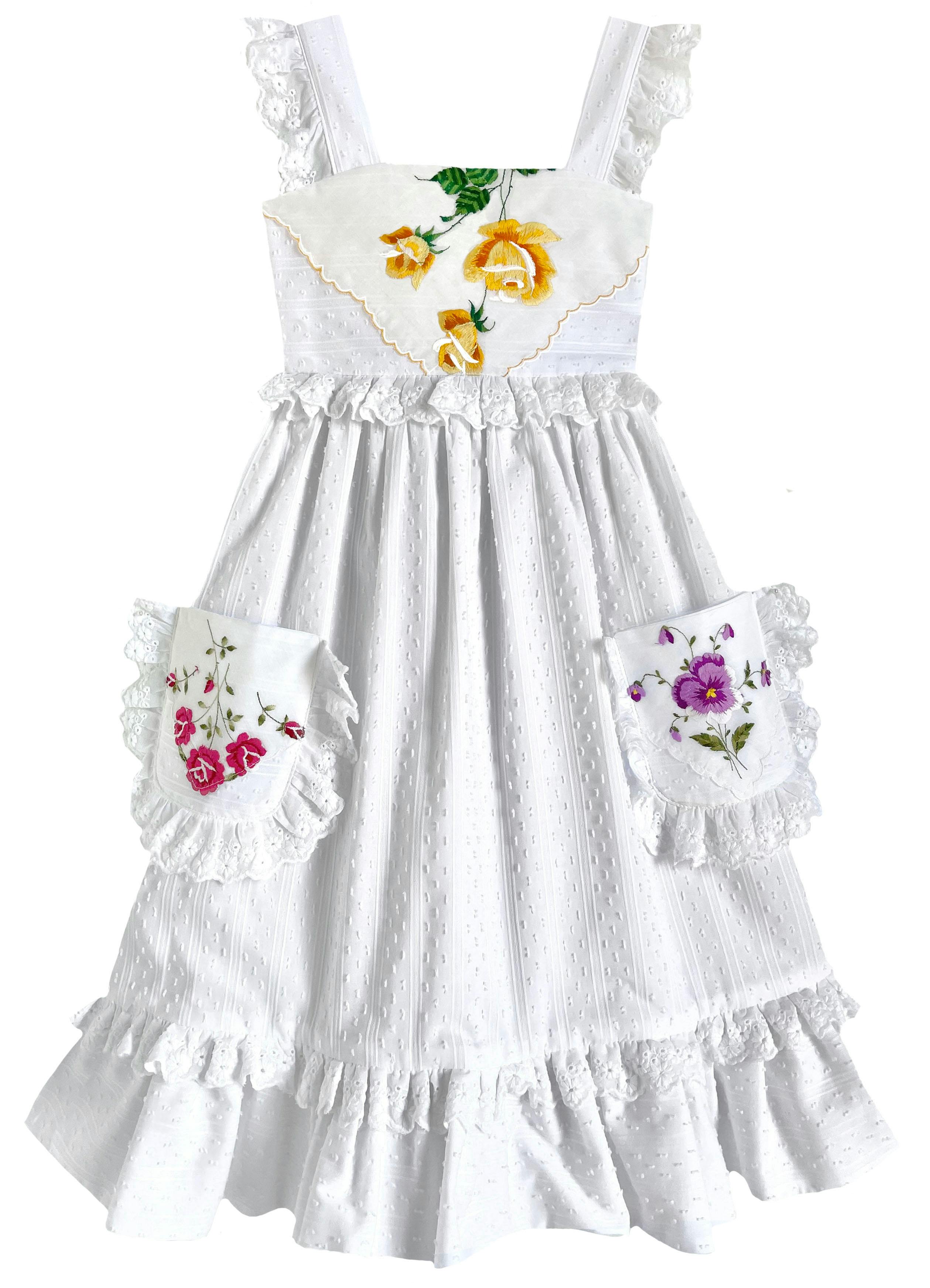 10y Heirloom Handkerchief Dress - Golden Roses