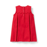 Baby Pleated Ponte Dress, red
