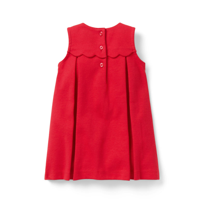 Baby Pleated Ponte Dress, red