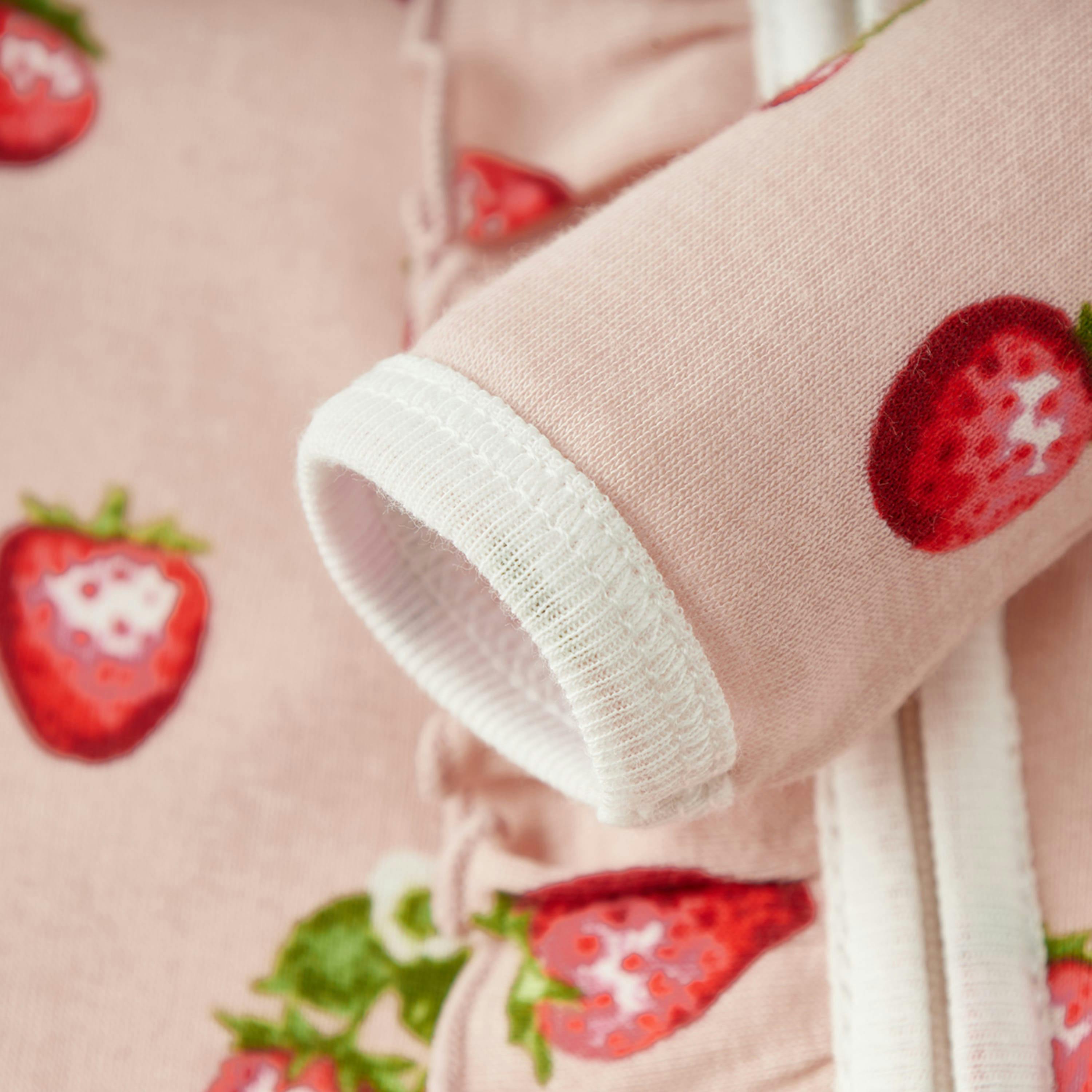 Strawberry Organic Cotton Ruffle Footed Romper