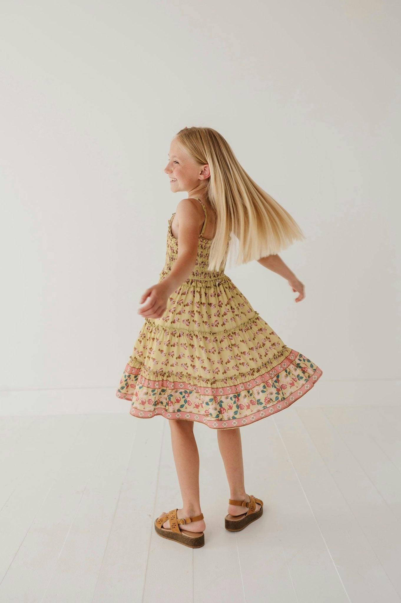 Smock Button Front Tiered Dress