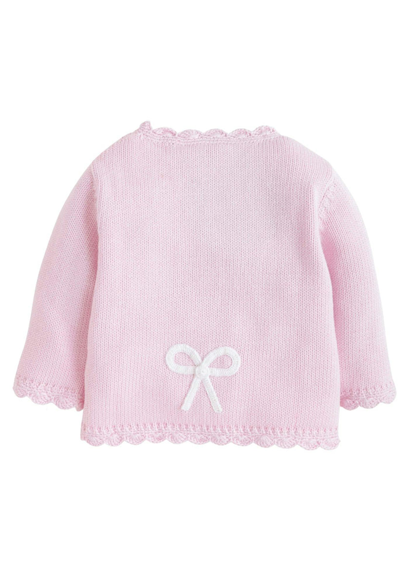 Crochet Cardigan - Pink Bow