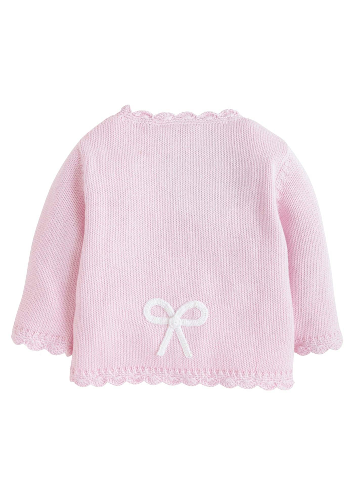 Crochet Cardigan - Pink Bow