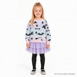 Girls Sweater & Tiered Skirt Set | Purple Halloween