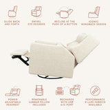 Babyletto Kiwi Plus Power Recliner and Swivel Glider with Power Adjustable Headrest and USB Port