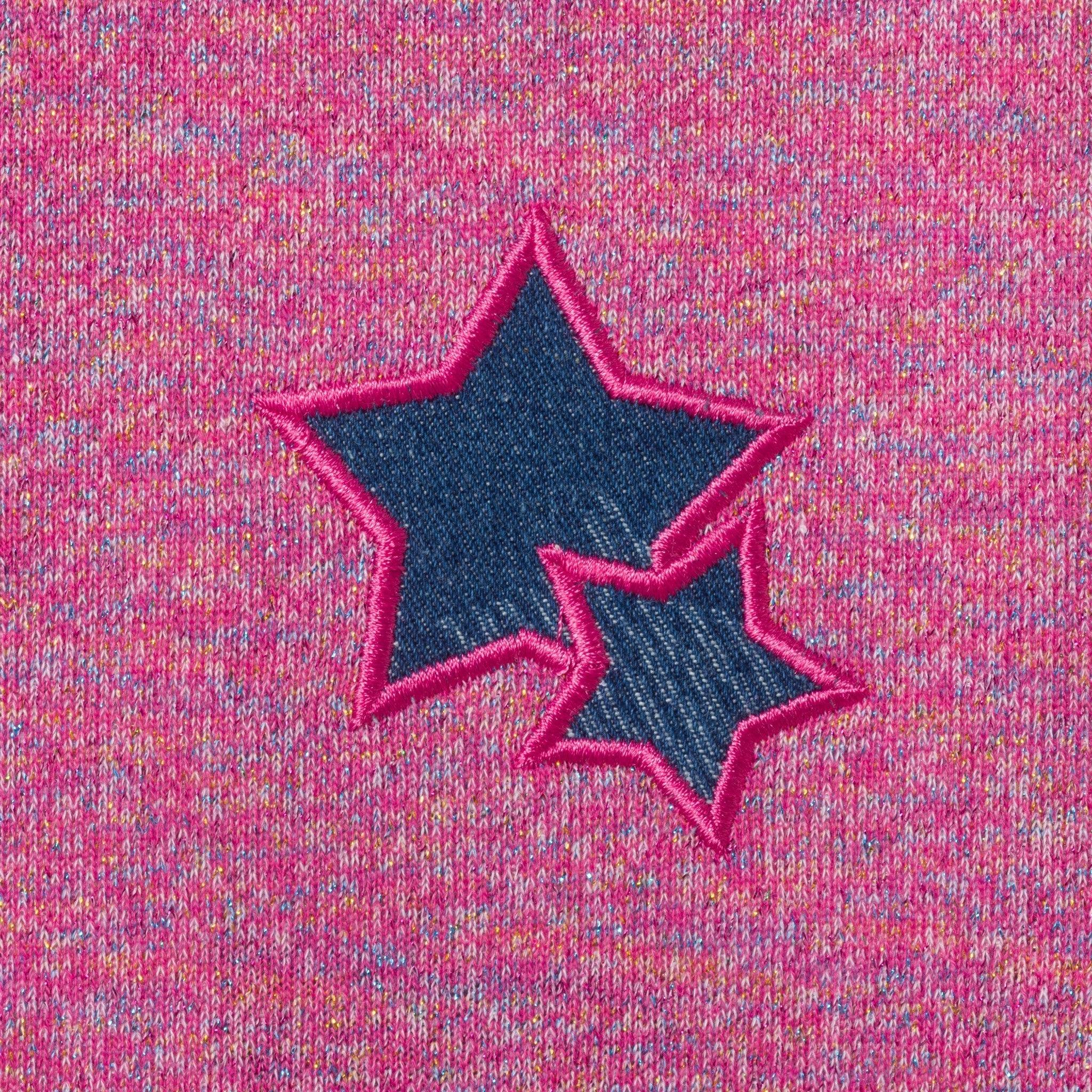 Girls Metallic 2-Fer Star Dress | Pink Star