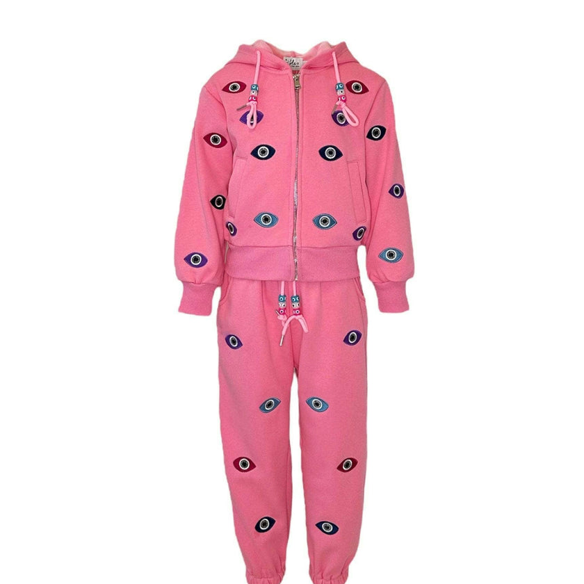 Women's Evil Eye Hoodie Set Pink