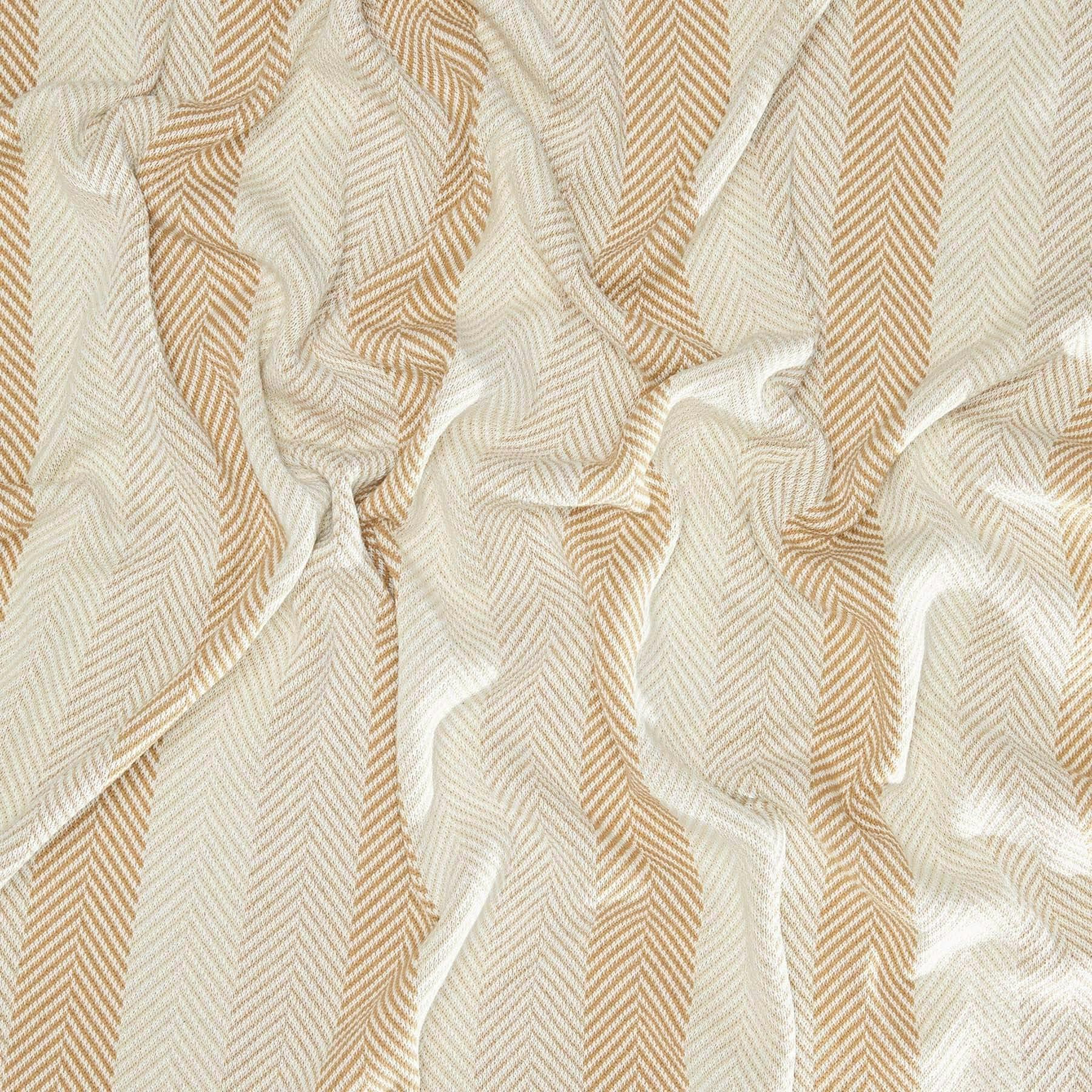 Cotton Sustainable Knit Striped | Chevron Throw Blanket - Herringbone Hues