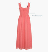 The Rosetta Nap Dress - Coral Voile Broderie