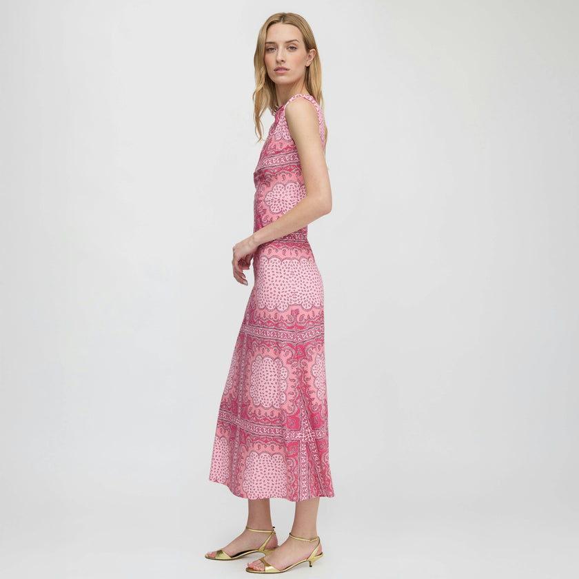 The Sloane Dress - Berry Paisley Scarf