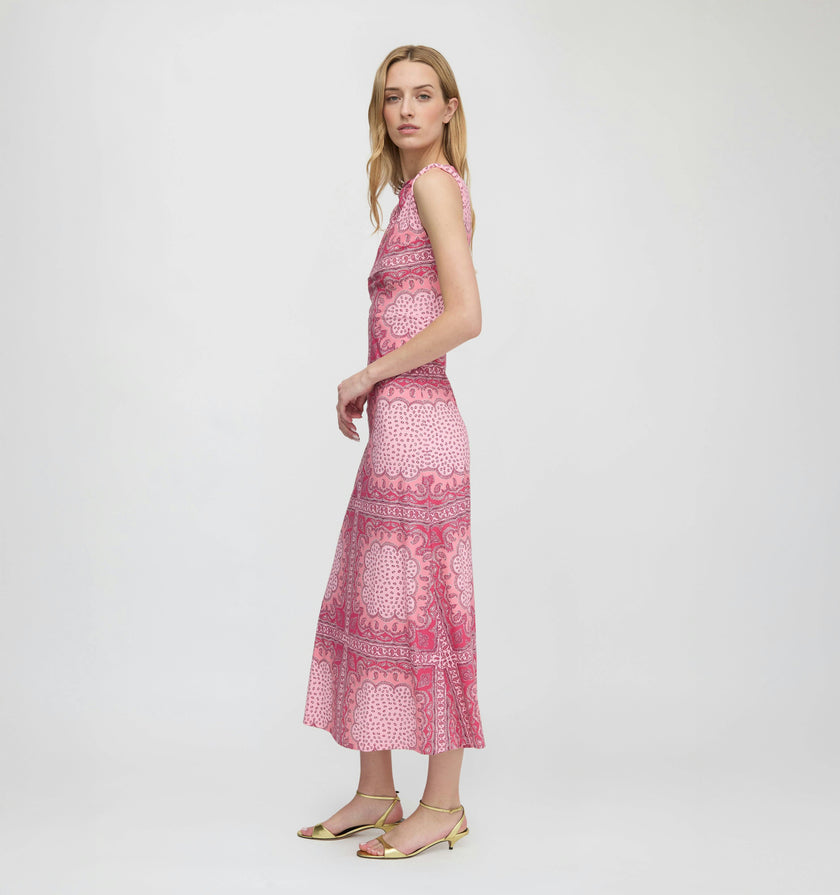 The Sloane Dress - Berry Paisley Scarf