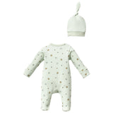 Mint Pumpkin Print Babygrow & Hat