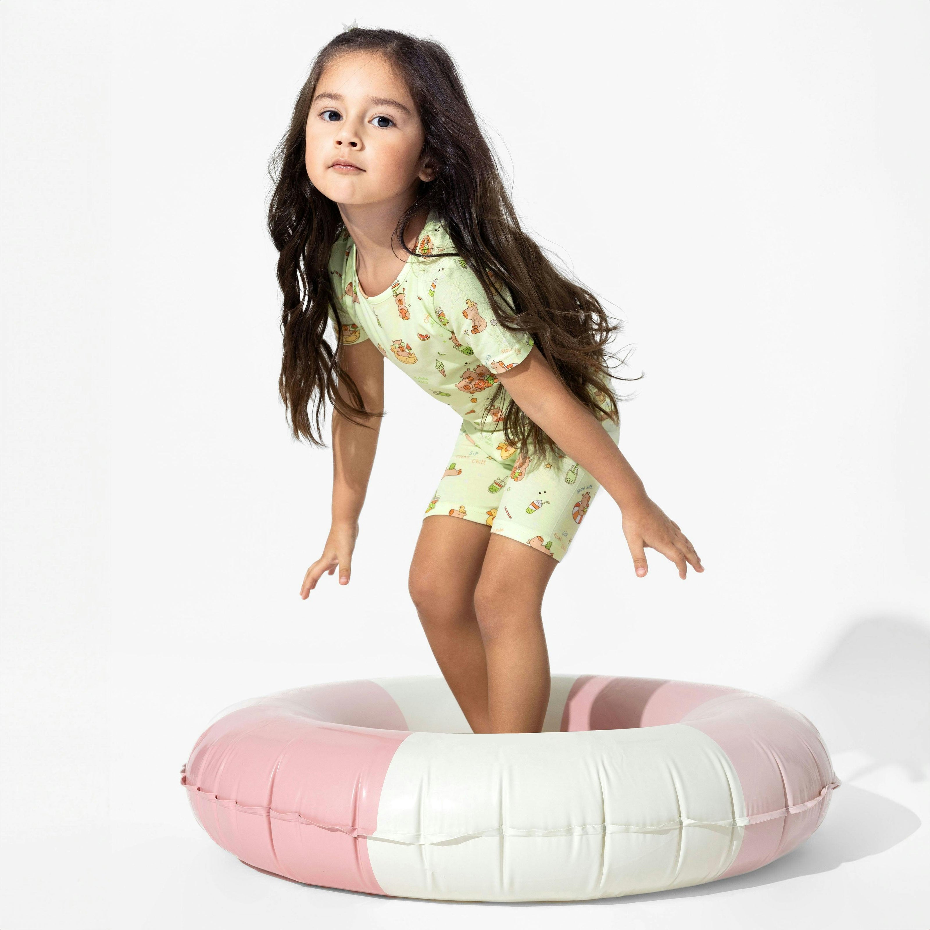 Capybara Boba Bamboo Kids Pajama Short Set