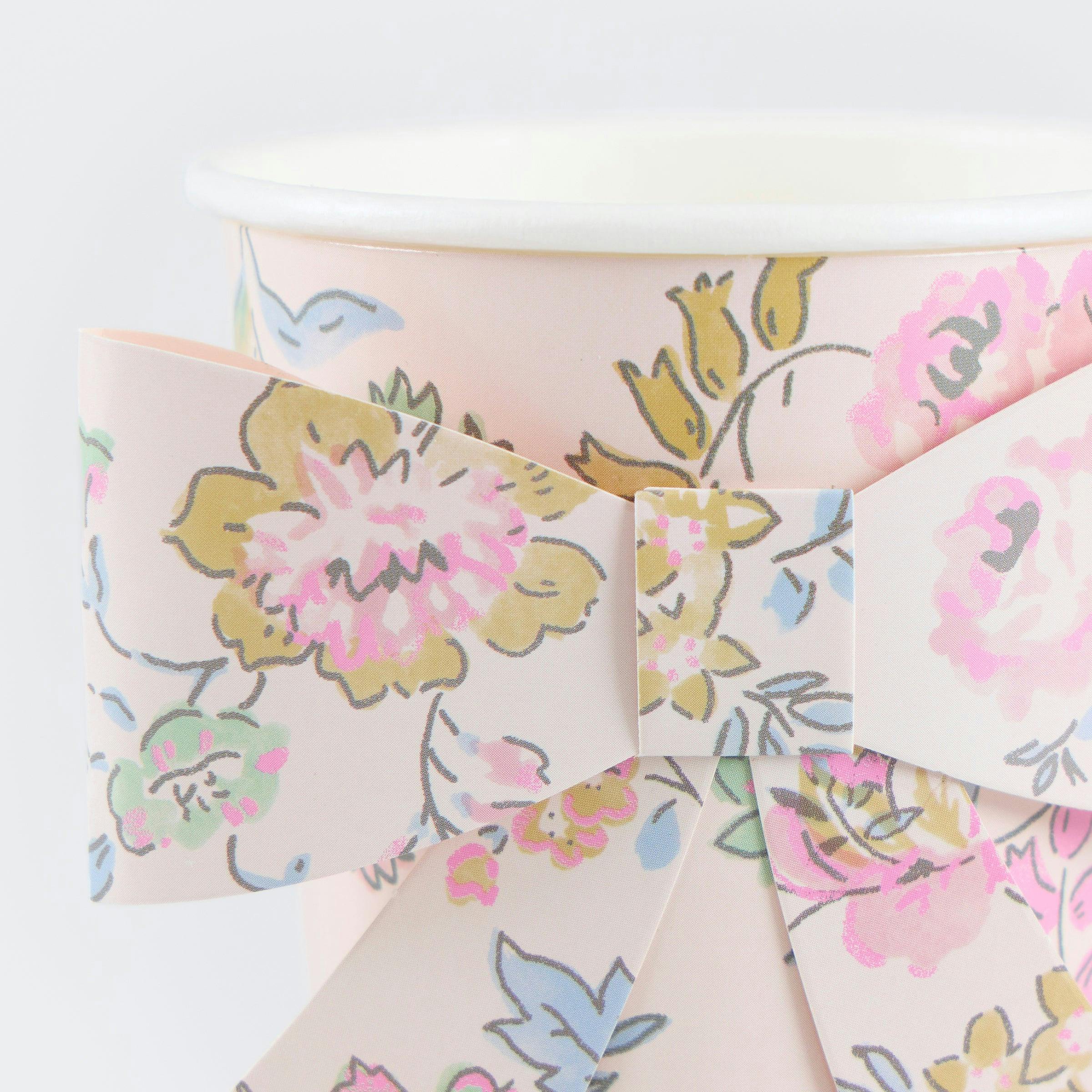Pink Chintz Bow Cups