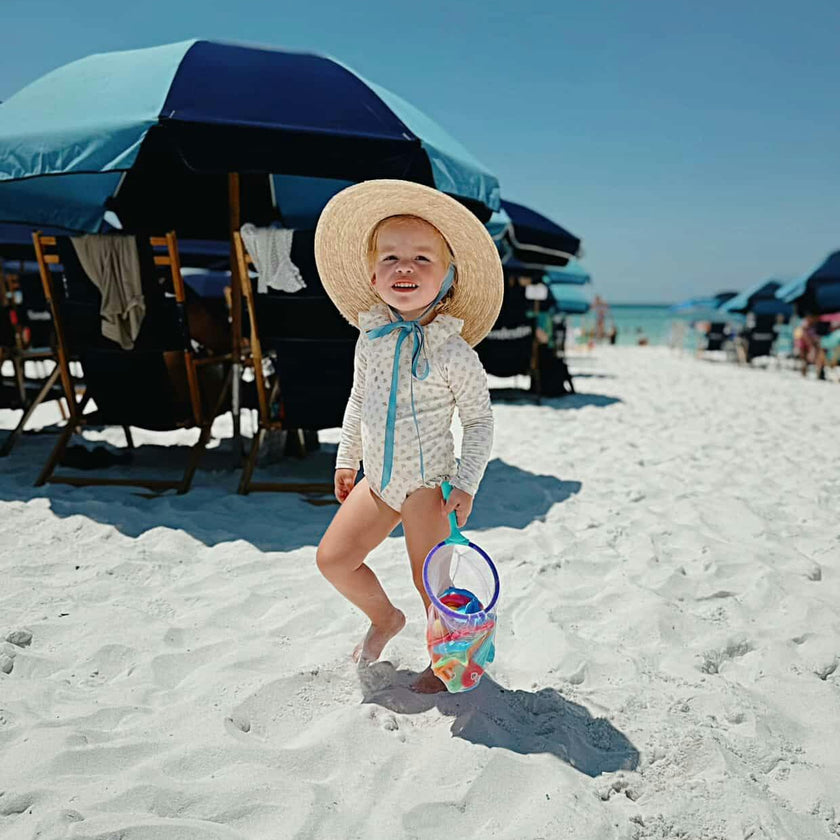 Petunia Girl's Sun Hat - Yellow Grosgrain Long Ribbon
