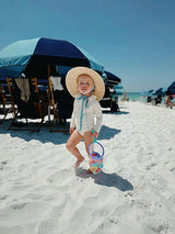 Petunia Girl's Sun Hat - Yellow Long Grosgrain Ribbon