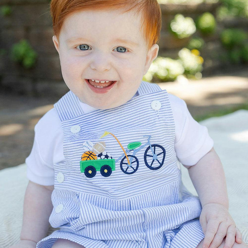 Seersucker Shortall With Bike & Sport Balls