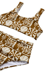 Beach Checks Two Piece Swimsuit / Coconut