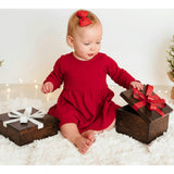 long sleeve twirl dress | scarlet red