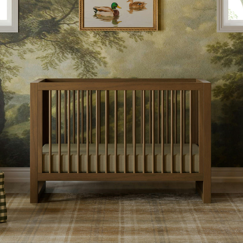 Nantucket 3-in-1 Convertible Crib w/Toddler Bed Conversion Kit in Natural Walnut