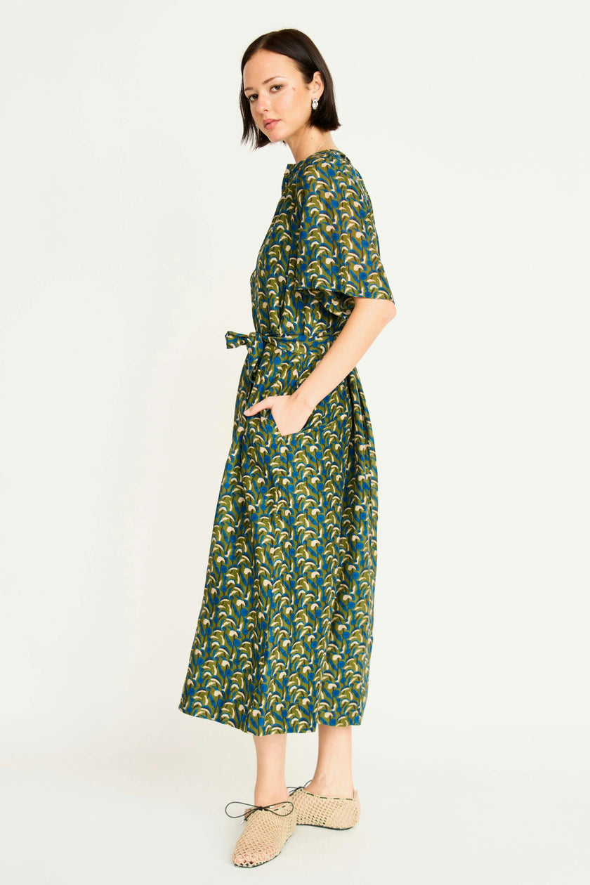 Somerset Dress in Verdant Cattail