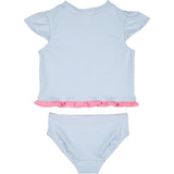 Cap Sleeve Rash Guard Tankini With Flower