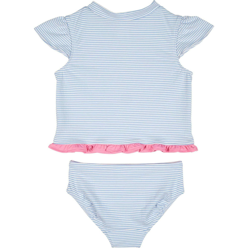 Cap Sleeve Rash Guard Tankini With Flower