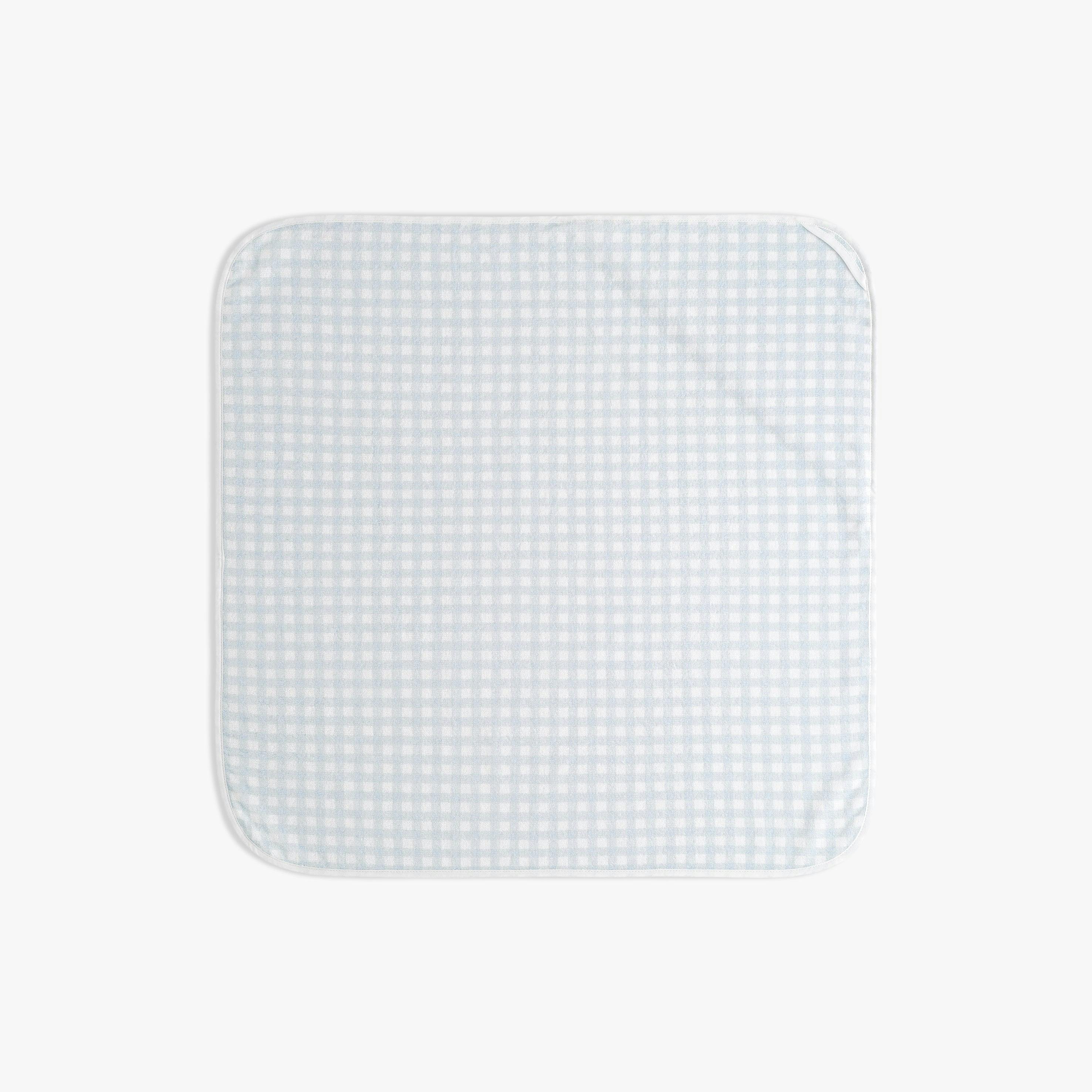 Picnic Gingham Baby Hooded Towel - Blue