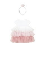 Pink Ruffled Romper With Headband